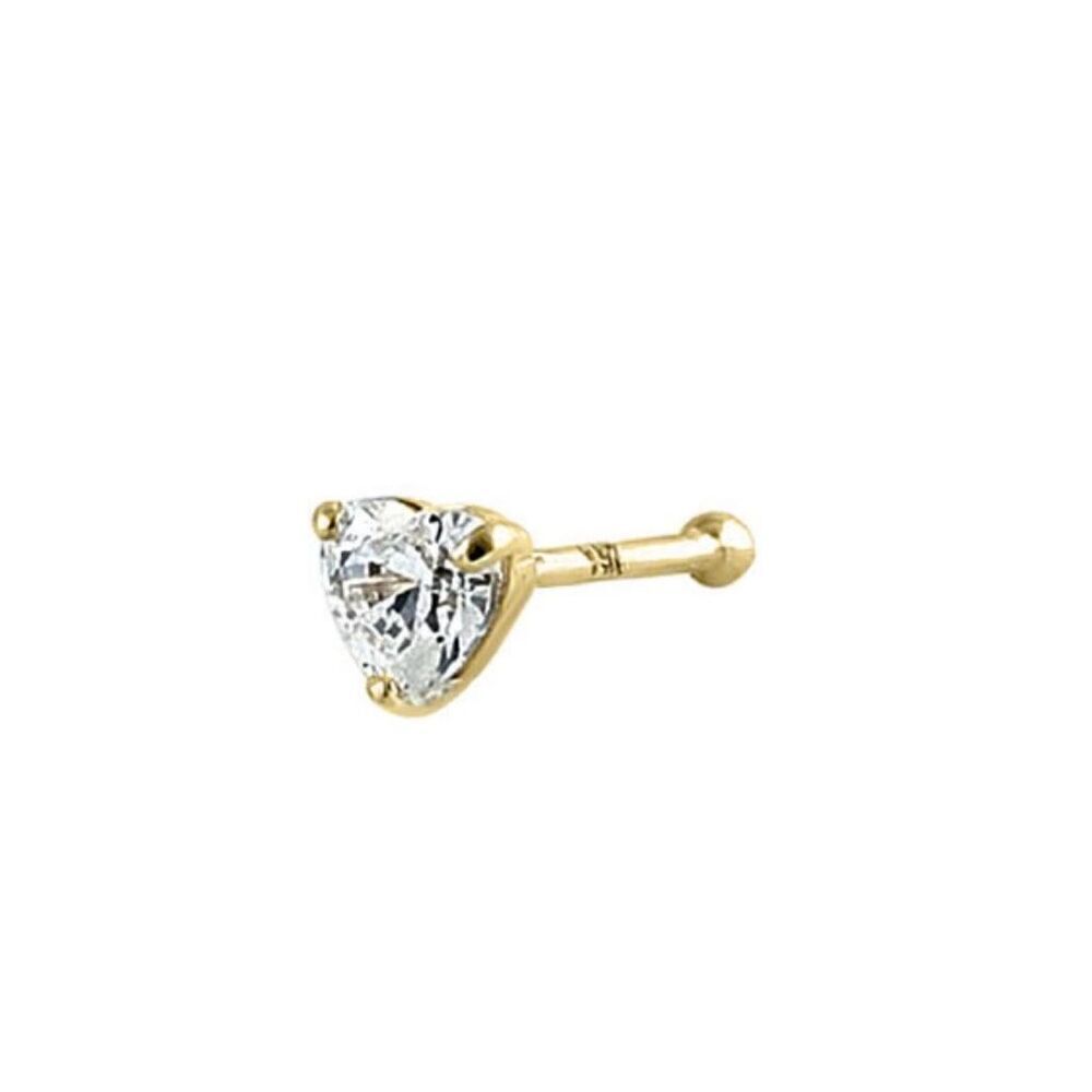 🔥Real Gold(not Plated); and Authentic Diamond, Heart Stud Earring